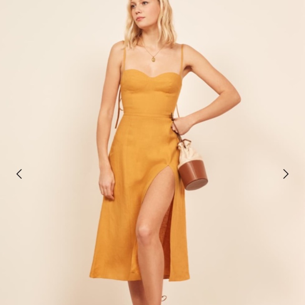 Reformation Dress Yellow